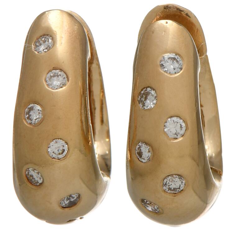 14KY Reversible Diamond (0.24) Scatter Huggie Earrings