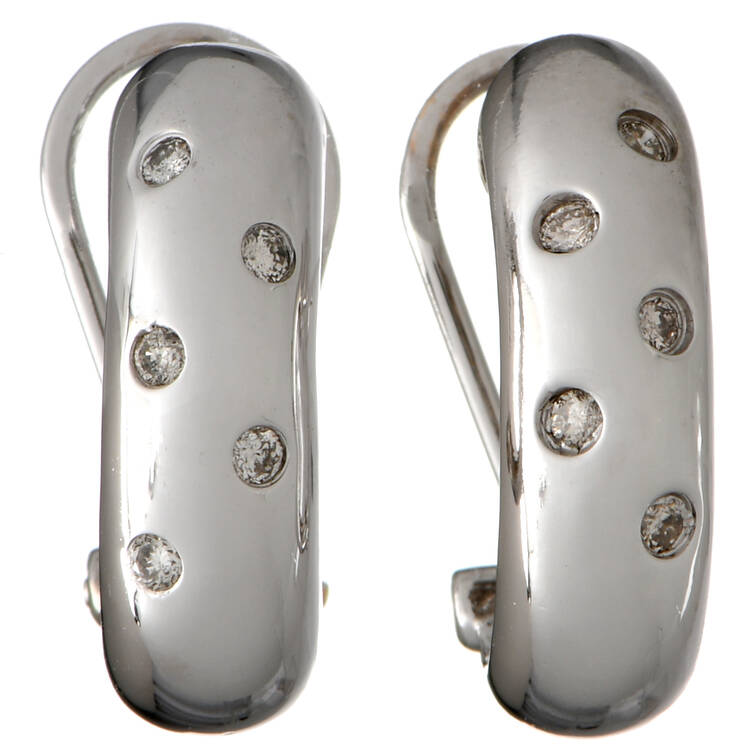 14KW Diamond(0.15) Scatter Hoop Earrings