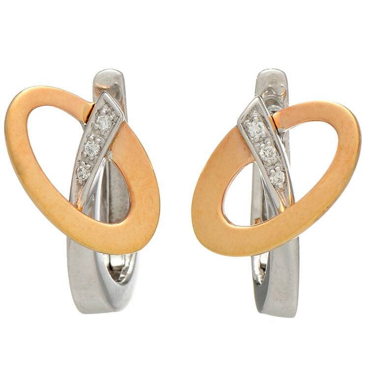 14KWR Diamond(0.05) Accent Orbit Hoop Earrings