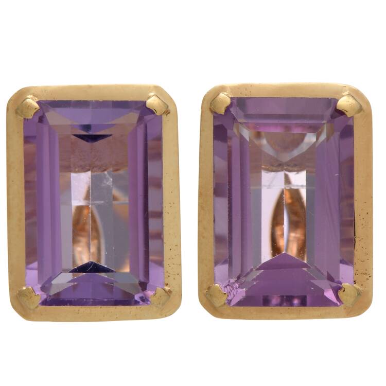 14KY Amethyst(7.70) Stud Earrings