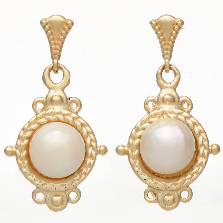 14KY Alwand Vahan Pearl (6.25mm) Dangle Earrings