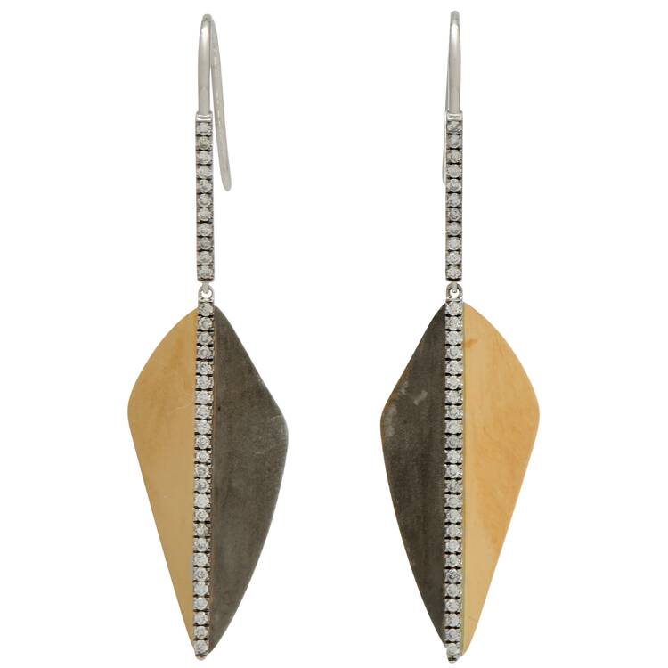 18KYW Pave Diamond (0.30) Dangle Earrings