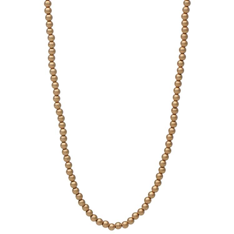 14KY Hollow Gold Bead(3.9 mm) Necklace