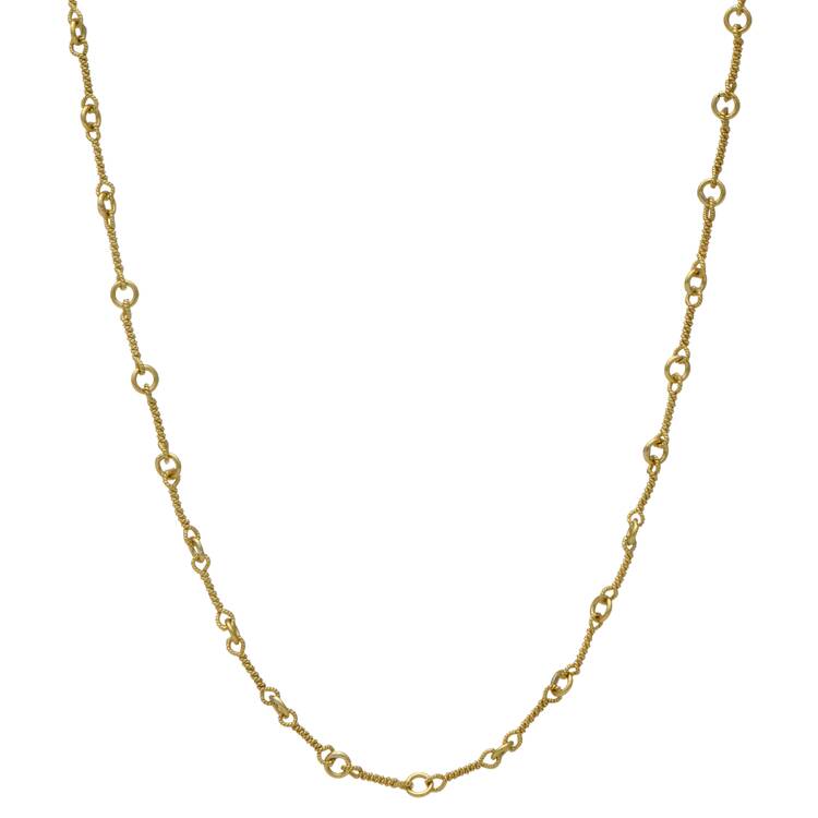 18KY Bar Link Chain Necklace