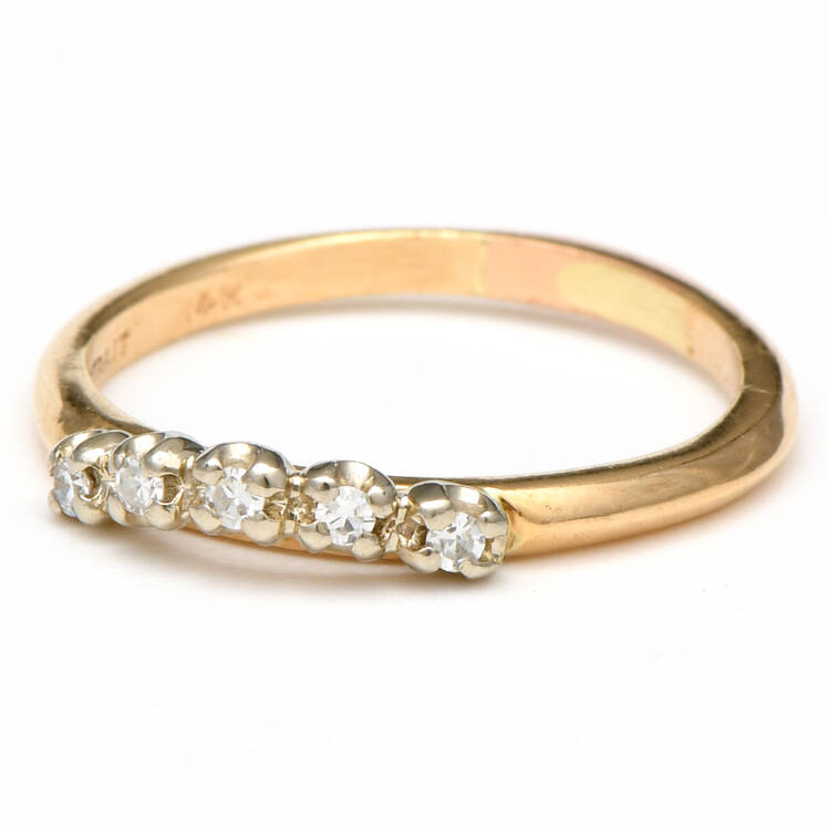 14KYW Diamond(0.10) Curve Band Ring