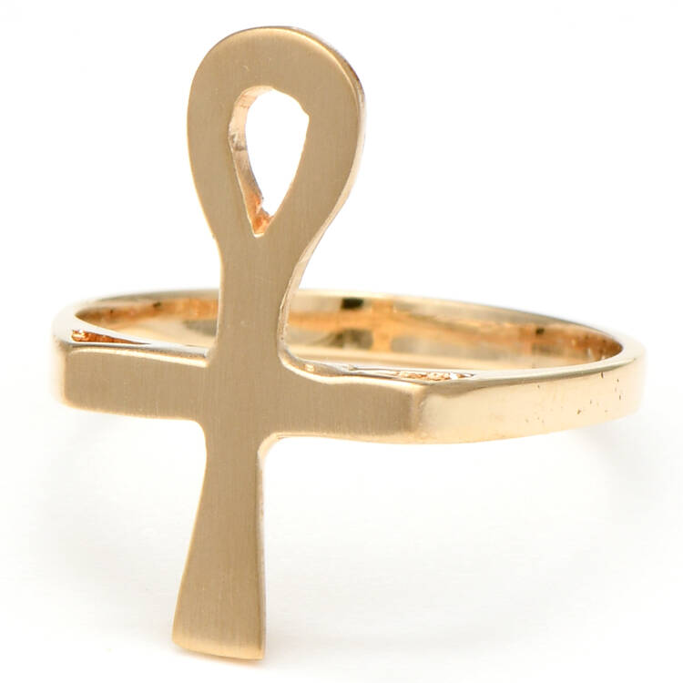 14KY Egyptian Ankh Ring