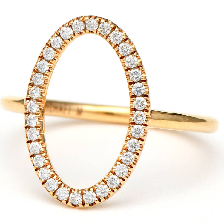 14KY Pave Diamond(0.25) "O" Ring