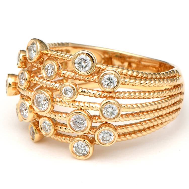 14KY Multi Diamond(0.60) Bezel Band Ring