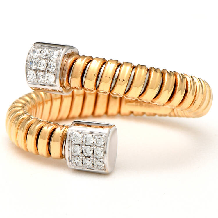 18KY Diamond(0.16) Tubogas Bypass Ring