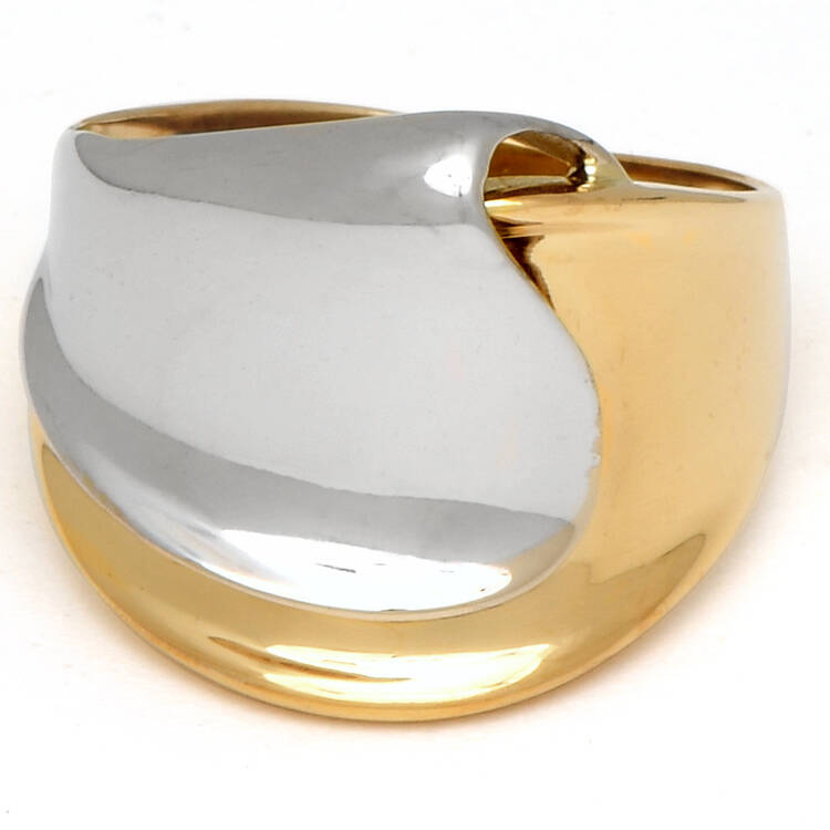 18KYW Two-Tone Bold Wrap Ring