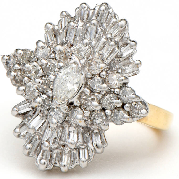 14KYW Diamond(1.15) Cluster Ring