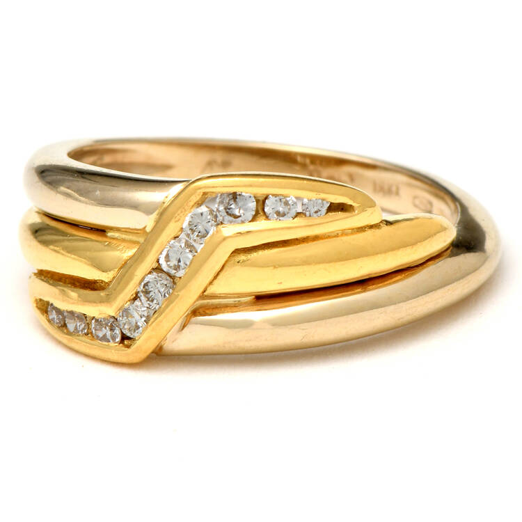 18KY Diamond(0.16) Channel Band Ring