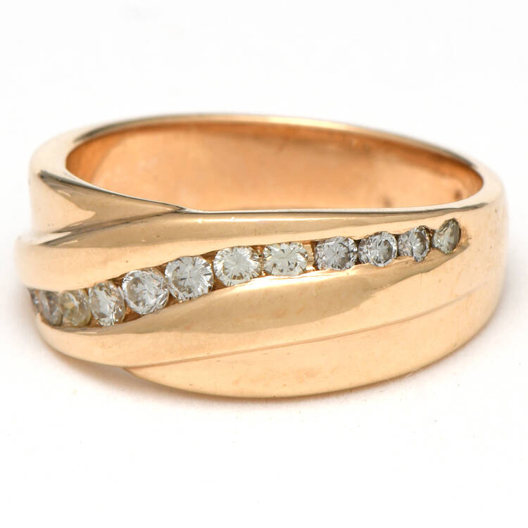 14KY Diamond(0.25) Curve Channel Band Ring