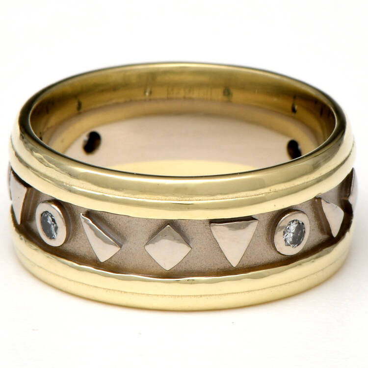 14KYW Geometric Diamond(0.08) Band Ring