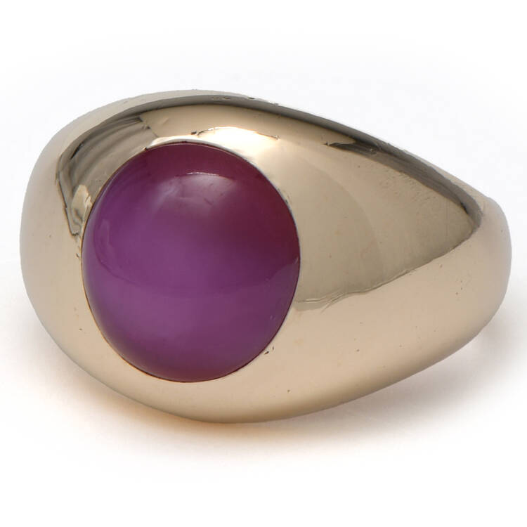 10KY Vintage Synthetic Star Ruby Band Ring