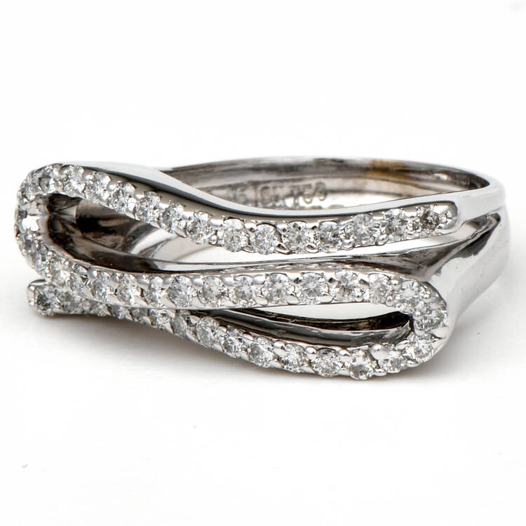 18KW Diamond (0.94) Pave Swirl Ring