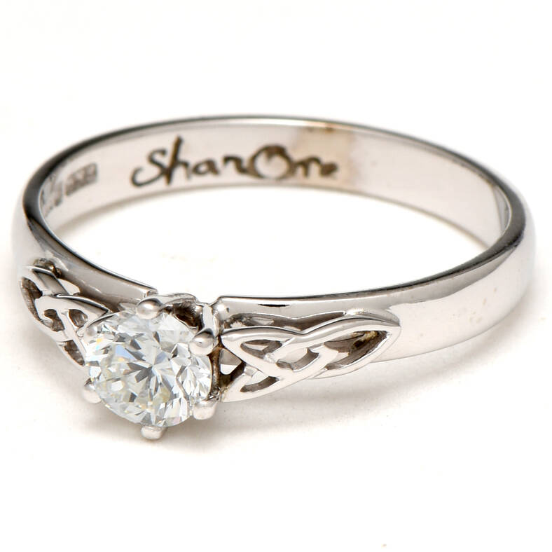 14KW Irish ShanOre Diamond (0.51) Celtic Trinity Ring