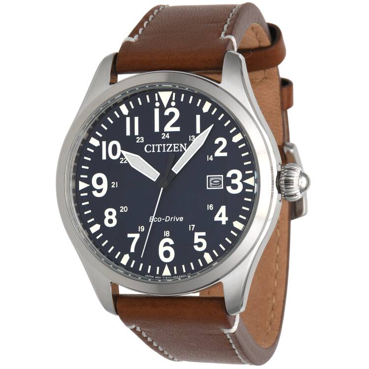 Citizen Mens Eco Drive Garrison Field Watch BM6838-17L with Blue dial