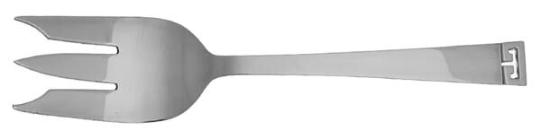Chinese Key (Sterling, 1969) Small Solid Cold Meat Serving Fork