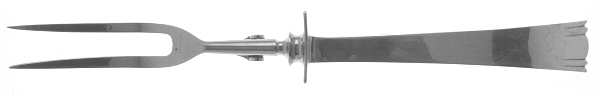 Modern Georgian (Sterling) Large Stainless-Prong Roast Carving Fork