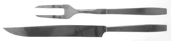 Modern (Stainless) Large 2-Piece Roast Carving Set w/Stainless Blade
