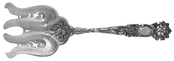 Bridal Rose (Sterling, 1903) Large Solid Asparagus Serving Fork