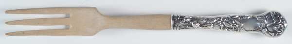 Bridal Rose (Sterling, 1903) Salad Serving Fork with Wooden Prongs