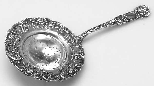 Bridal Rose (Sterling, 1903) Solid Individual Overcup Tea Strainer