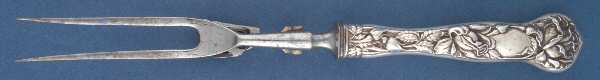 Bridal Rose (Sterling, 1903) Large Stainless-Prong Roast Carving Fork