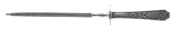 Cellini (Sterling, 1929, No Monograms) Large Roast Steel Rod Knife Sharpener
