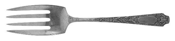 Cellini (Sterling, 1929, No Monograms) Small Solid Cold Meat Serving Fork