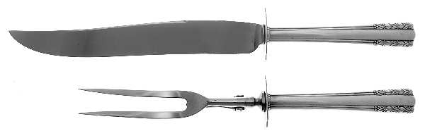 Chapel Bells (Sterling, 1939) Large 2-Piece Roast Carving Set w/ Stainless Blade
