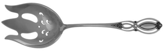 Chippendale-Old (Sterling, 1900) Solid Salad Serving Fork