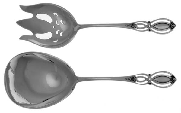 Chippendale-Old (Sterling, 1900) (2 Pc) Solid Salad Set