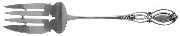 Chippendale-Old (Sterling, 1900) Medium Solid Cold Meat Serving Fork