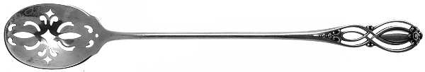 Chippendale-Old (Sterling, 1900) Pierced Bowl Long Handle Olive Spoon