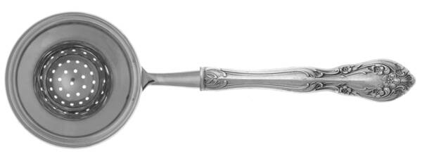 Chateau Rose (Sterling, 1940, No Monograms) Tea Strainer Overcup Serving-Stainless Bowl HC
