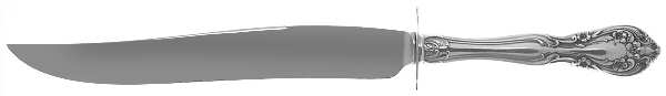Chateau Rose (Sterling, 1940, No Monograms) Large Stainless Blade Roast Carving Knife