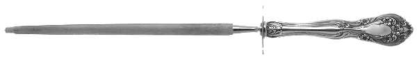 Chateau Rose (Sterling, 1940, No Monograms) Large Steel Rod Knife Sharpener