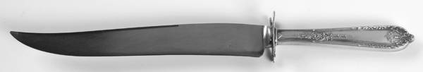 Della Robbia (Sterling, 1922, No Monograms) Large Stainless Blade Roast Carving Knife