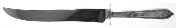 Della Robbia (Sterling, 1922, No Monograms) Large Stainless Blade Roast Carving Knife