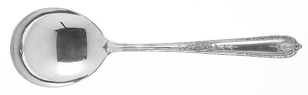 Della Robbia (Sterling, 1922, No Monograms) Round Bowl Soup Spoon (Gumbo)