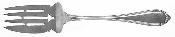 Evangeline (Sterling, 1907) Medium Solid Cold Meat Serving Fork