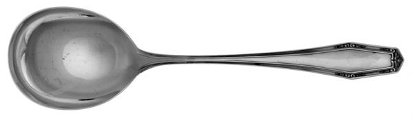 Flanders-New (Sterling, 1923, No Monograms) Round Bowl Soup Spoon (Gumbo)