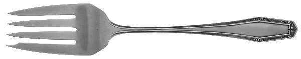 Flanders-New (Sterling, 1923, No Monograms) Small Solid Cold Meat Serving Fork