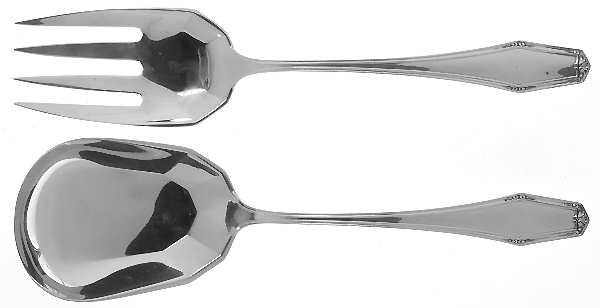 Flanders-New (Sterling, 1923, No Monograms) (2 Pc) Solid Salad Set