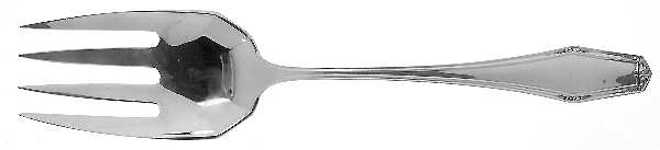 Flanders-New (Sterling, 1923, No Monograms) Solid Salad Serving Fork