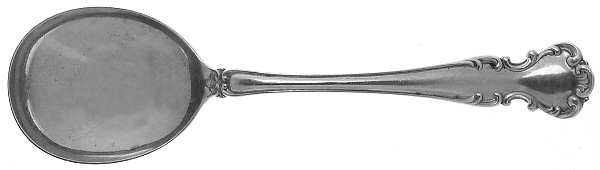 Flanders-Old (Sterling, 1900, No Monograms) Round Bowl Soup Spoon (Gumbo)