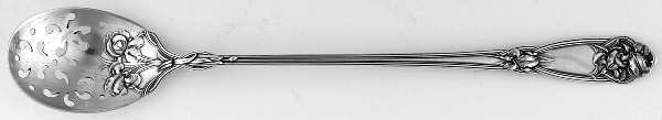 Fleur De Lis (Sterling, 1907) Pierced Bowl Long Handle Olive Spoon
