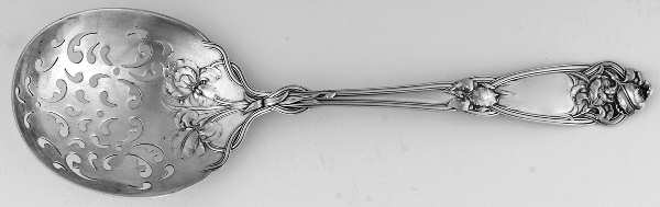 Fleur De Lis (Sterling, 1907) Pierced Nut Serving Spoon